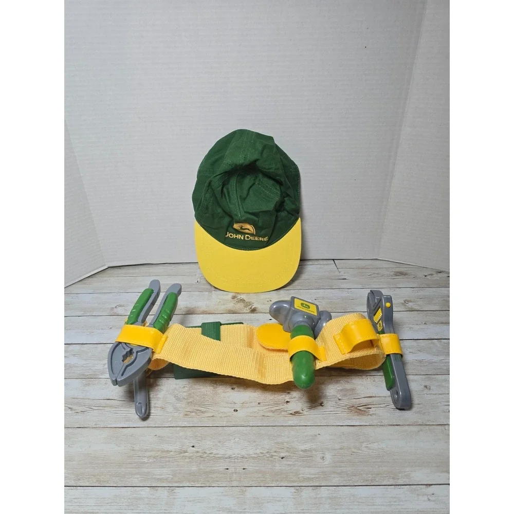 John Deere Kids Toy Lot Ertl Tool Box‎ & Talking Tool Belt w/ Tools Hat VIDEO
